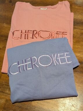 Cherokee Logo T shirts in Pink and Lavender